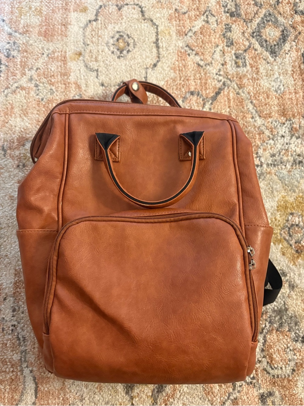 Faux Leather Diaper Bag